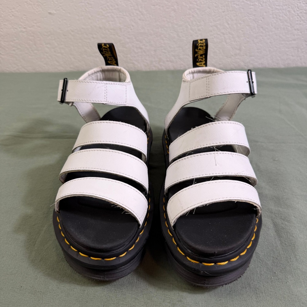 Dr. Martens Blaire White Leather Platform Gladiator Sandals Womens Size 7